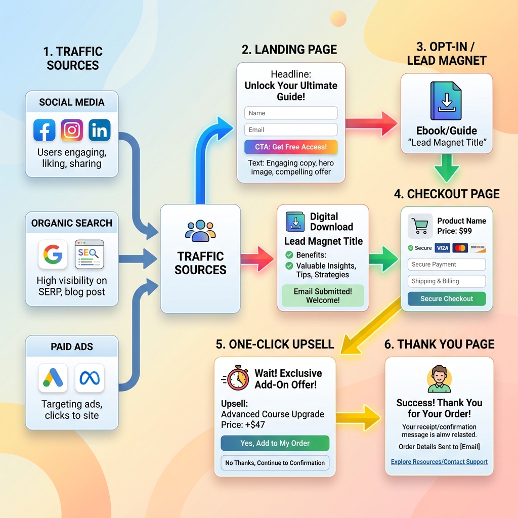 Sales funnel integrations and tool architecture mapping page-CRM-email syncs